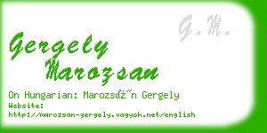 gergely marozsan business card